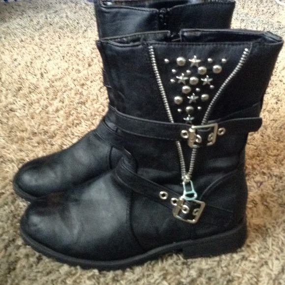 Faux leather boots