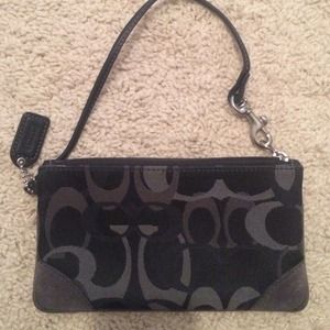 Coach black wristlet