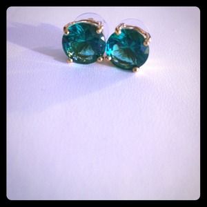 KATE SPADE NEW YORK Green Glass Stud Earrings