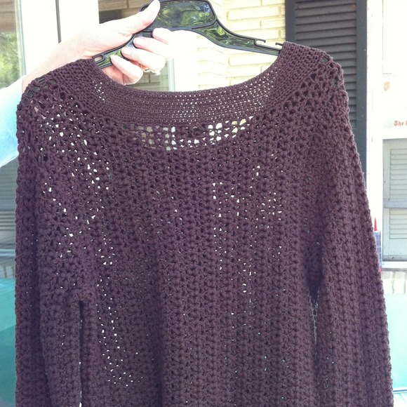 Talbots brown hand knit mercerized cotton sweater - Picture 4 of 4