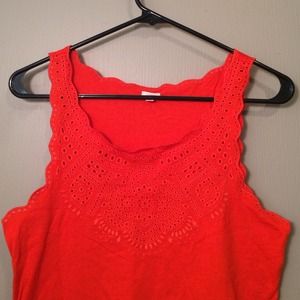 J. Crew Tops - J.Crew Embroidered Red Tank, Size M J. Crew Tops - J.Crew Embroidered Red Tank, Size M