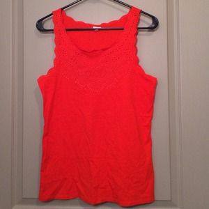J. Crew Tops - J.Crew Embroidered Red Tank, Size M J. Crew Tops - J.Crew Embroidered Red Tank, Size M