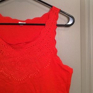 J. Crew Tops - J.Crew Embroidered Red Tank, Size M J. Crew Tops - J.Crew Embroidered Red Tank, Size M