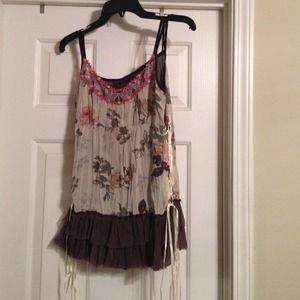 Beautiful flowered spaghetti strap blouse