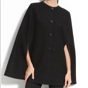 Helene Berman cape with faux leather trim