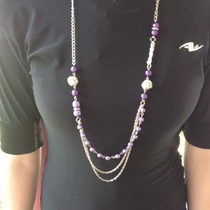 Purple silver and necklace w/ matching earrings