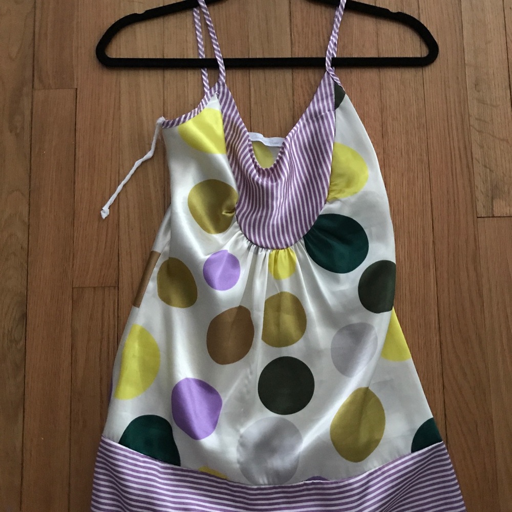 CHARLOTTE RUSSE MULTICOLOR POLKA DOT TANK TOP SZ S