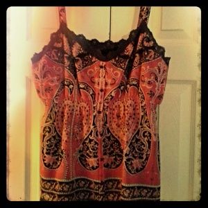 SOLD Tahari paisley baby doll tank 🍷Host pick🍷