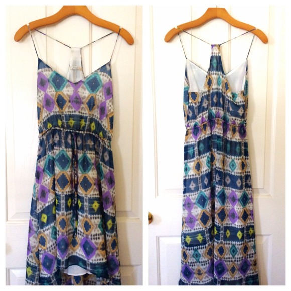 Tribal Print High-Low Maxi Dress