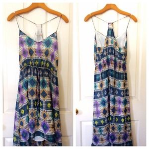 Tribal Print High-Low Maxi Dress