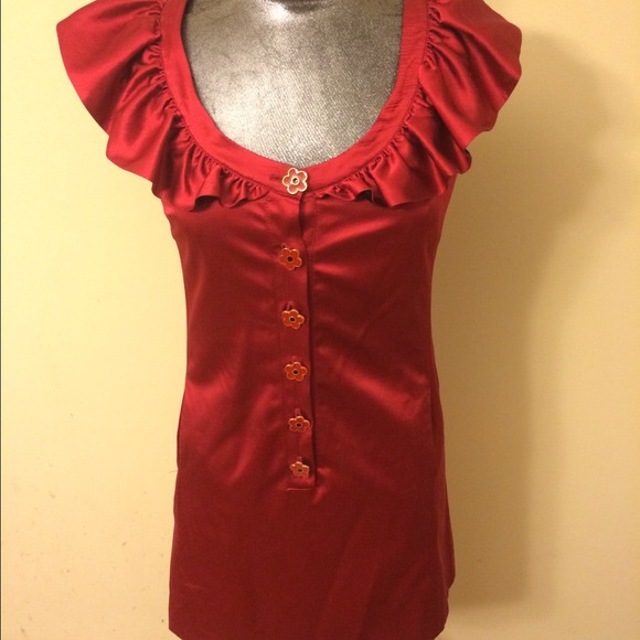 Betsey Johnson Silk red dress with pockets - Picture 2 of 4