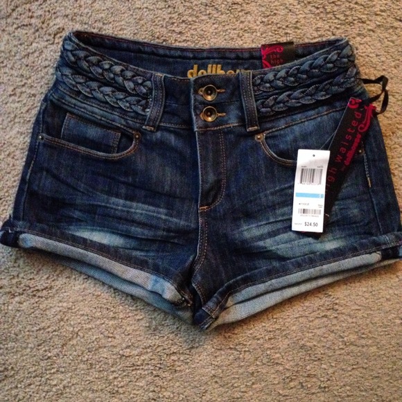 Braided detail High waisted shorts from Macy's