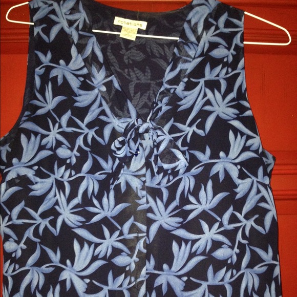 REDUCED!!!  black & Blue blouse with tie