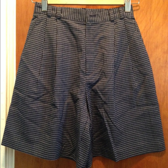 Navy checked shorts