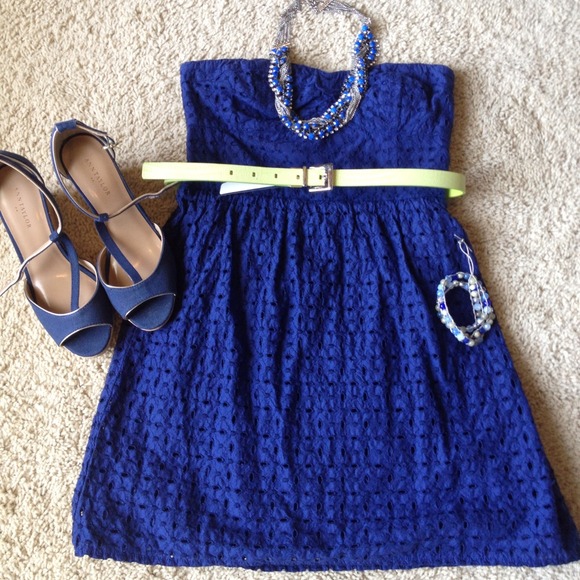 Royal Blue Eyelet Dress
