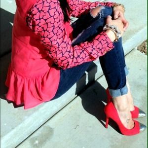 Mossimo Supply Co. Shoes - NWOT Target Red w/gold cap toe pumps Mossimo Supply Co. Shoes - NWOT Target Red w/gold cap toe pumps
