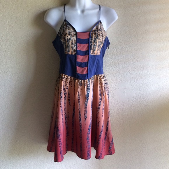 ecote Dresses & Skirts - Ecote blue/pink graphic hombre tank dress S