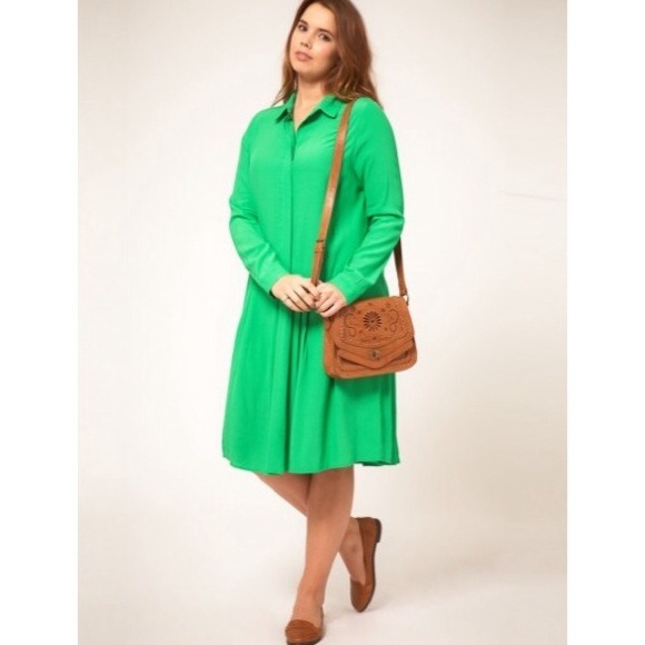 ASOS Dresses & Skirts - asos plus size bright green shift dress