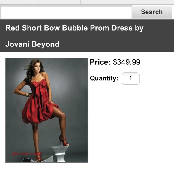 Jovani red short bow bubble dress