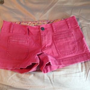 American Eagle pink denim stretch shorts