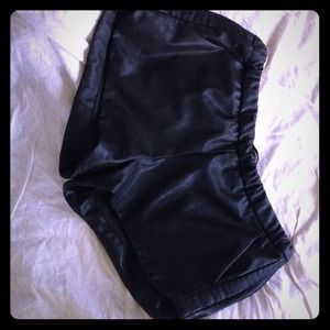 Zara leather shorts