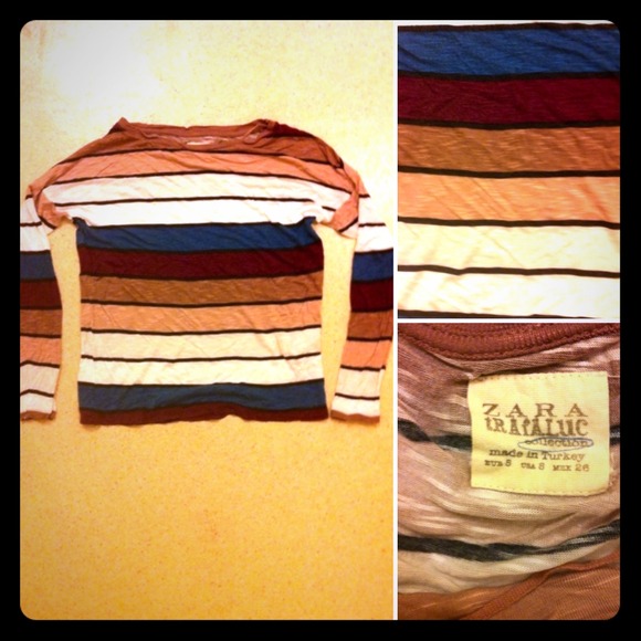 Zara Trafulac Striped Long-Sleeve Top