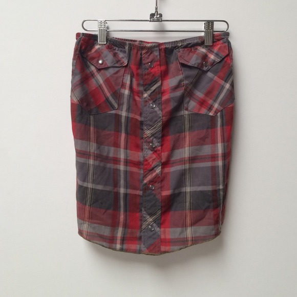 Plaid tube top blouse