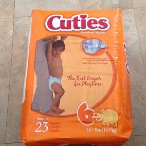 Cuties premium 92 diapers.