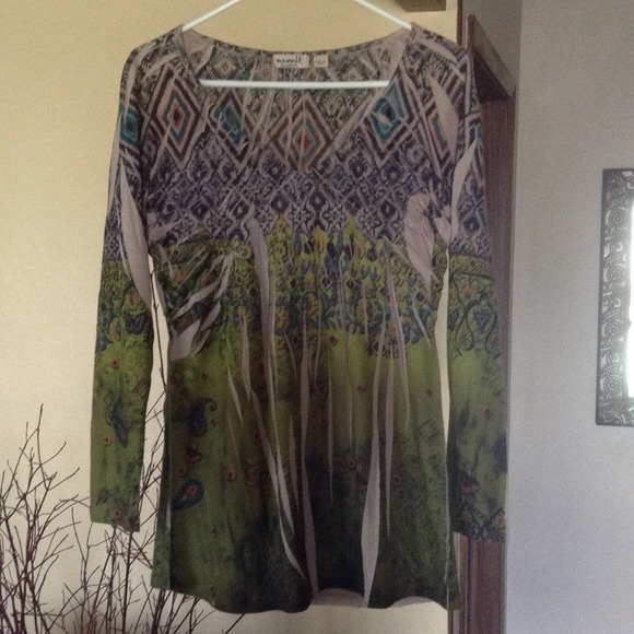 Polyester soft long sleeve ladies top