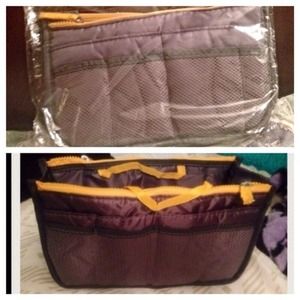 Nwot Gray/gold Purse Liner/ Organizer