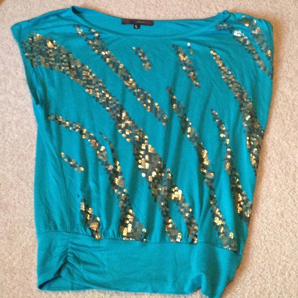 Blue sequin top