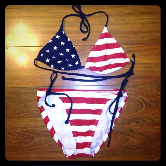 Old Navy American Flag String Bikini