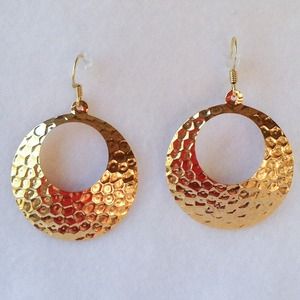 Upcycled Gold Hammered Earrings