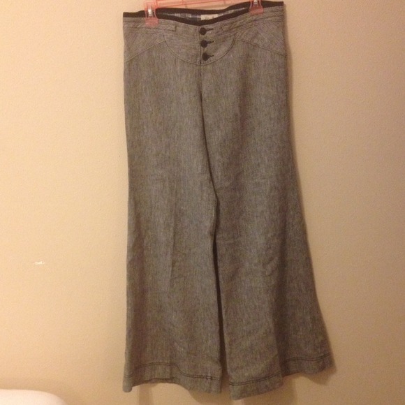 SOLD***NWOT Free People Extreme Wide Linen Pants - Picture 2 of 4