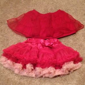 Toddler baby girl 12 mo tutu pink red ruffles