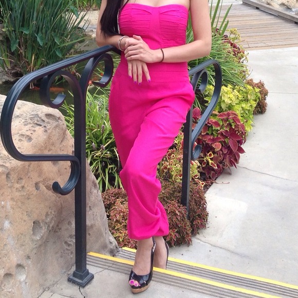 Pink bebe jumpsuit