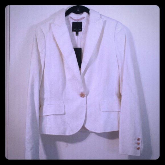 NWT LIMITED WHITE BLAZER JACKET WITH CORAL BUTTONS