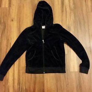Black velour Juicy Couture zip up hoodie jacket