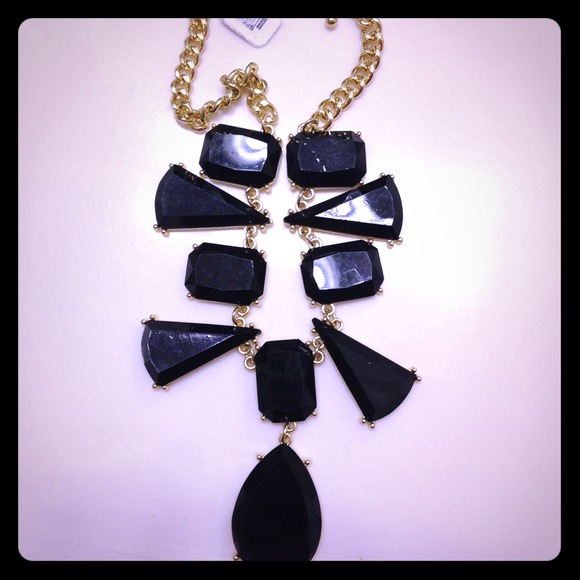 Black bib necklace