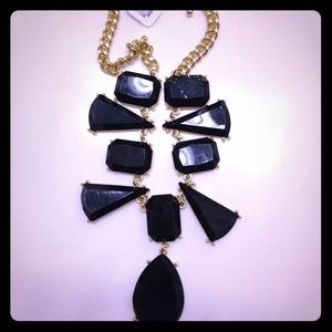 Black bib necklace