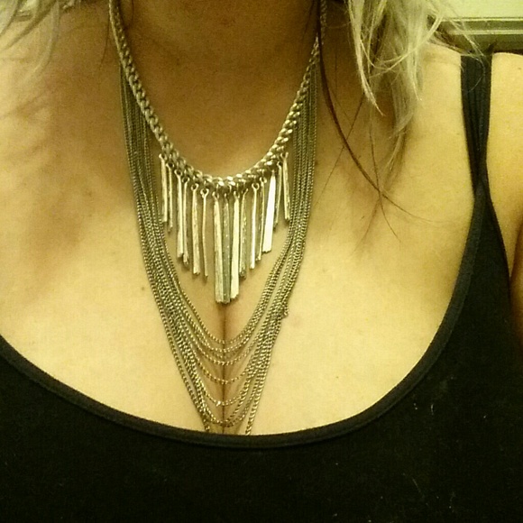 Sliver necklace with matching earings