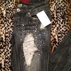 Embellished skinny jeans size 1