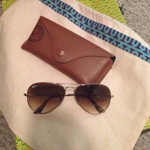 Ray-Ban sunglasses brown and gold aviator