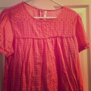 Xhilaration salmon pink peasant top size XL