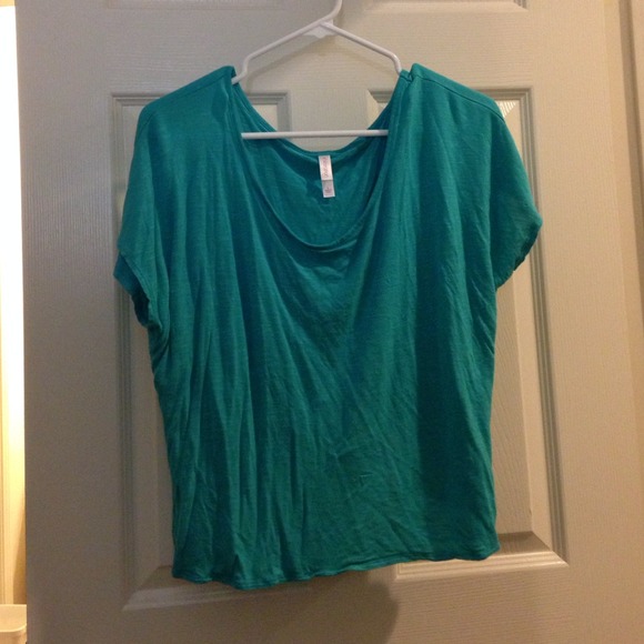 Xhilaration surplice back shrug top turquoise - Picture 2 of 2