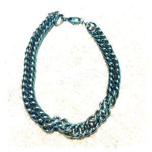 Luv AJ Blue Chain Statement Necklace