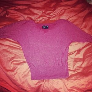 Red 3/4 Sleeve Dolman Sweater