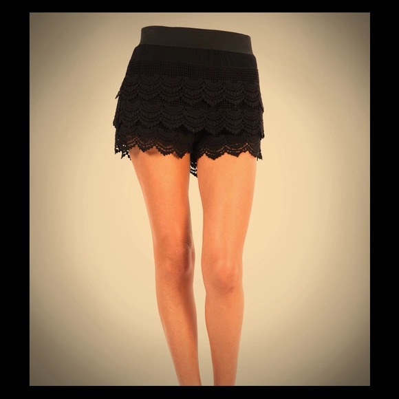 Black Lace Shorts