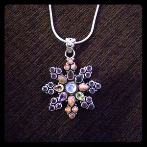 Multi color jewel pendant and chain!