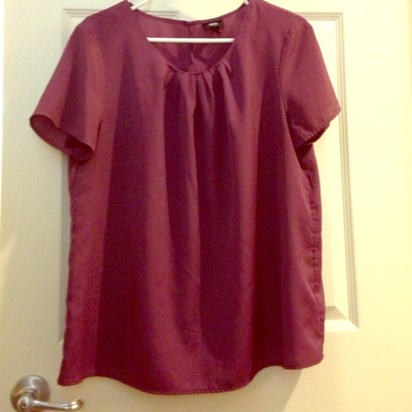 Mossimo XL plum pleated polyester blouse - Picture 1 of 3